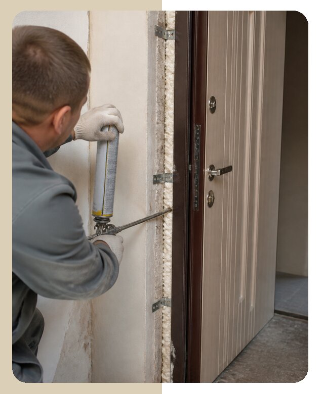 Профессиональное утепление дверного проема в Сосногорске