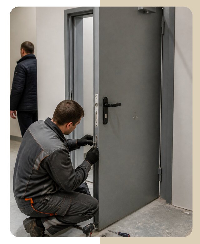 Ремонт противопожарной двери в Сосногорске по цене 6705 р. | ДвериЛегко-Сно